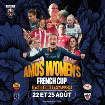 El Athletic disputará la AMOS Women's French Cup. Montaje con imágenes de varias jugadoras de los equipos participantes.