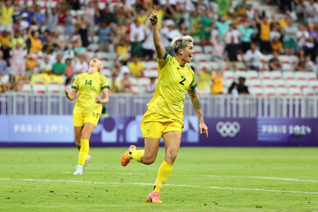 Increíble remontada de Australia frente a Zambia. Michelle Heyman celebra el tanto de la victoria.