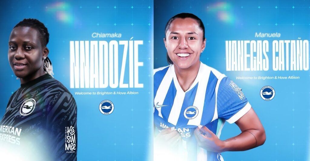 Chiamaka Nnadozíe y Manuela Vanegas suman talento internacional al Brighton.